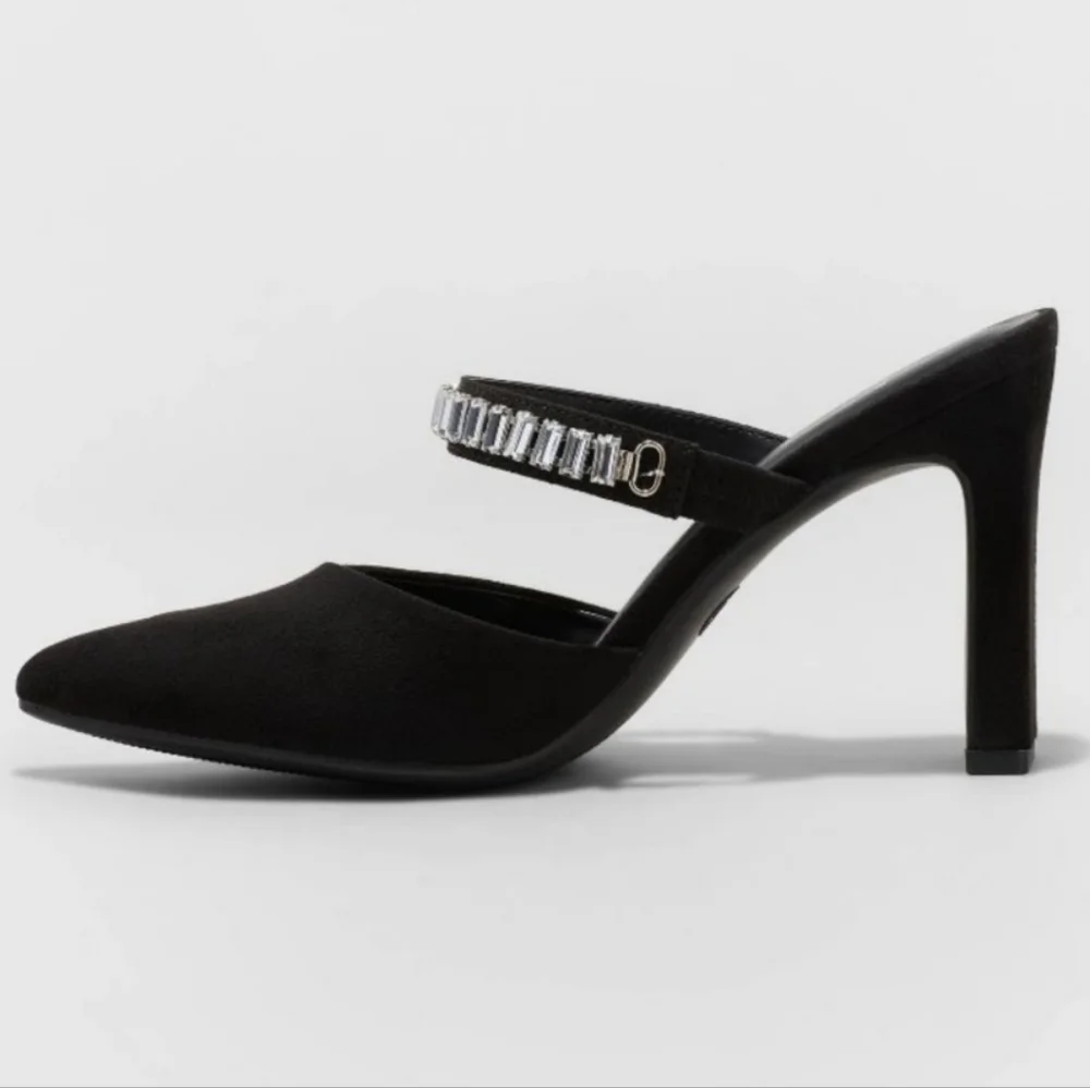 Jaz Slip On Mule Pumps Crystals 1.75